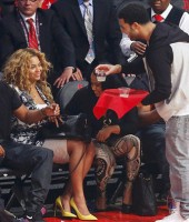 Beyonce and Jay-Z served drinks by Drake at the 2013 NBA All-Star Game