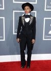 Janelle Monae on the red carpet at the 2013 Grammy Awards