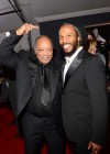 Quincy Jones & Ziggy Marley on the red carpet at the 2013 Grammy Awards