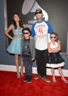 Travis Barker and his kids on the red carpet at the 2013 Grammy Awards