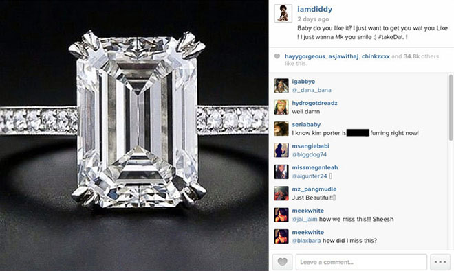 Diddy Shares Instagram Photo Suggesting He And Cassie Are Engaged