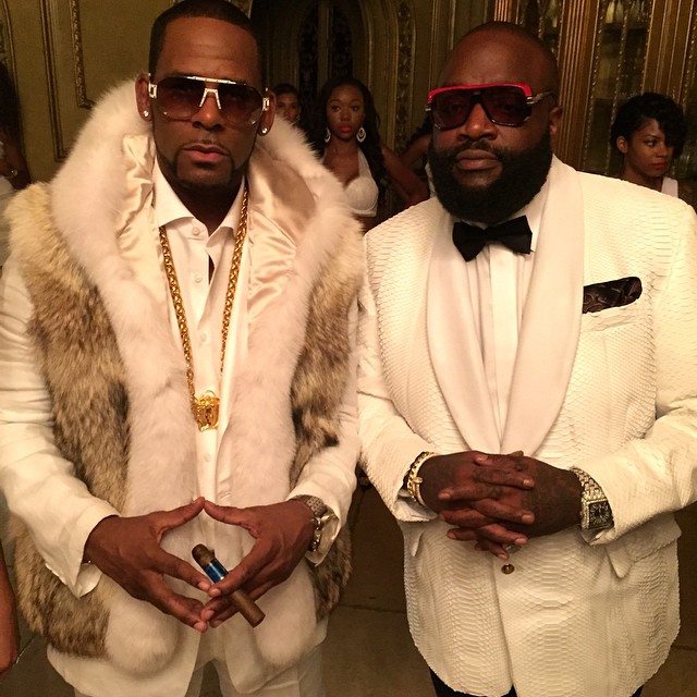 Rick Ross (with R Kelly) showing off his dramatic 100 pound weight loss