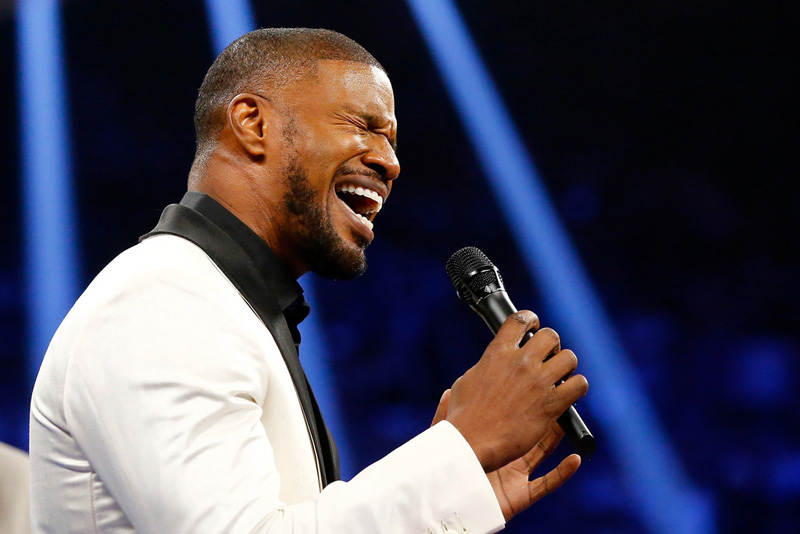 Jamie Foxx performing the National Anthem at the Floyd Mayweather vs. Manny Pacquiao Fight in Las Vegas