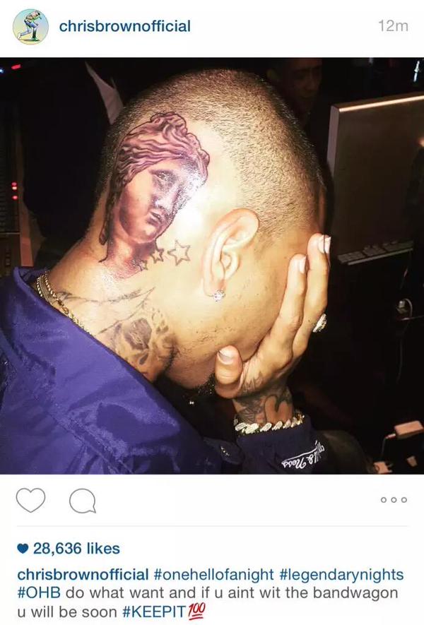 Chris Brown Shows Off New Head Tattoo Work Of Art Or Wtf