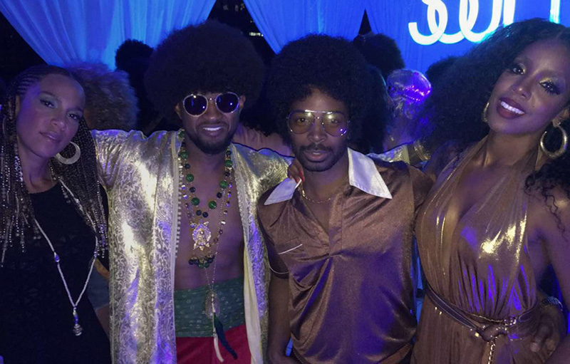 Usher, Kelly Rowland at Beyoncé's Soul Train Themed 35th Birthday Party