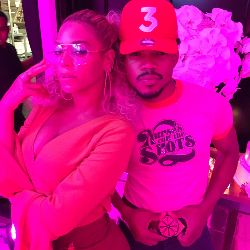 Beyoncé and Chance the Rapper at her Soul Train Themed 35th Birthday Party