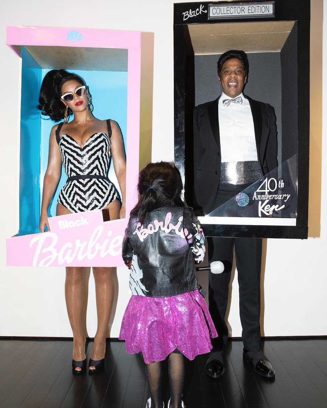 Beyoncé, Jay Z and Blue Ivy as Black Barbie and Ken dolls for Halloween (2016)