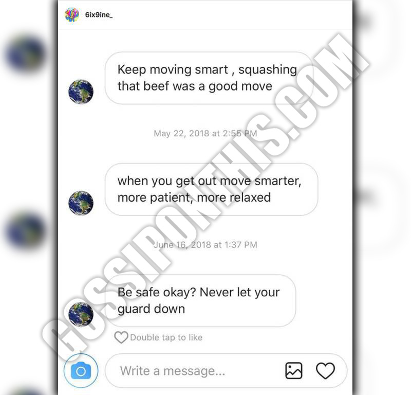 6ix9ine decided to share with the world the very last DM XXXTentacion ever  sent him to make a point…, by The BRAKO