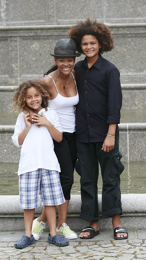 Robin Givens and her sons in NY