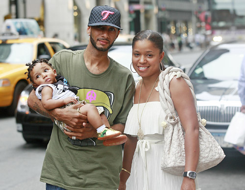 Swizz Beats, his wife, and their daughter in NY