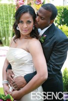 Laila Ali and Curtis Conway at their wedding