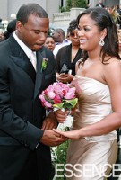 Laila Ali and Curtis Conway at their wedding