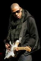 Jay-Z performing at Glastonbury