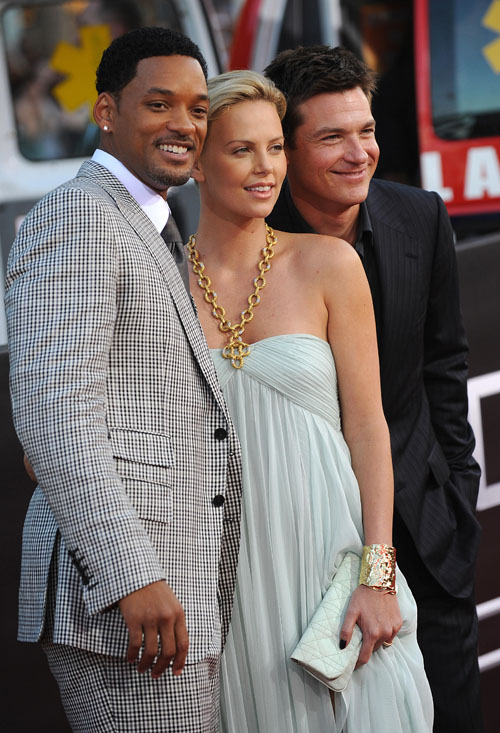L to R: Will Smith, Charlize Theron and Jason Bateman Attends Hancock Movie Premiere