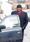 Anthony Anderson on the set of Law & Order
