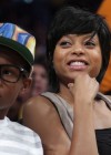 Taraji P. Henson & guest at Lakers/Nuggets Playoff game in Los Angeles (May 27th 2009)