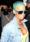 Amber Rose, her green(ish) hair and her colorful outfit outside the Villa in LA (July 2nd 2009)