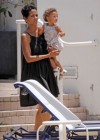 Halle Berry and her daughter Nahla poolside in Miami (July 7th 2009)