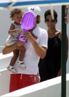 Halle Berry, Gabriel Aubry and their daughter Nahla poolside in Miami (July 7th 2009)