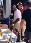 Taye Diggs on location for “Family Wedding” at Clafoutis in Los Angeles, CA