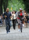 Common and Queen Latifah on the set of “Just Wright” in Manhattan, NYC (July 28th 2009)
