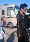 Rihanna on the set of the “Run This Town” music video in NYC