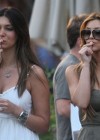 Kim Kardashian and Brittny Gastineau at a wishing well in Los Angeles (September 5th 2009)