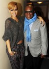 Rihanna and her boss, Def Jam record exec. Antonio “L.A.” Reid, backstage at her free MySpace/JetBlue concert