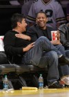 George and Denzel // Los Angeles Lakers vs. Milwaukee Bucks Basketball Game – January 10th 2009