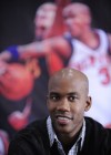 Stephon Marbury at a press conference with his new basketball team in China