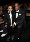 Jay-Z and his nephew Julez // 52nd Annual Grammy Awards – Audience