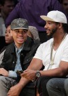 Chris Brown and Polow Da Don // Los Angeles Lakers vs. Boston Celtics Basketball Game in LA – February 18th 2010