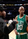 Denzel Washington and Ray Allen of the Boston Celtics // Los Angeles Lakers vs. Boston Celtics Basketball Game in LA – February 18th 2010