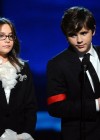 Michael Jackson’s son (Prince Michael) and daughter (Paris Jackson) accept his Lifetime Achievement Award at the 52nd Annual Grammy Awards