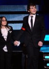Michael Jackson’s son (Prince Michael) and daughter (Paris Jackson) accept his Lifetime Achievement Award at the 52nd Annual Grammy Awards