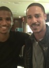 Trey Songz and Brian White on the set of Trey Songz’ new music video “Neighbors Know My Name”