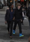 Justin Bieber and his publicist Melissa Victor heading to Boston Market in New York City – March 23rd 2010