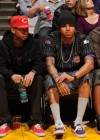 Rich Boy, Tyga, Chris Brown and Polow Da Don // Los Angeles Lakers vs. Utah Jazz Basketball Game in Los Angeles – April 2nd 2010