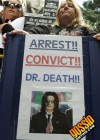 Michael Jackson fans protesting against Dr. Conrad Murray outside Murray’s court hearing in downtown Los Angeles – April 5th 2010
