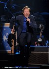 Conan O’Brien performs for the opening night of his “Legally Prohibited From Being Funny On TV Tour” in Eugene, OR