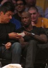 George Lopez & Chad Ochocinco at the Los Angeles Lakers vs. Portland Trailblazers Basketball Game in Los Angeles – April 11th 2010