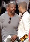 Terry Crews and Tony Parker of the San Antonio Spurs // Los Angeles Lakers vs. San Antonio Spurs Basketball Game in LA – April 4th 2010