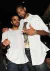 Tony Parker and Tim Duncan // Tony Parker’s 28th Birthday Part at Eve Nightclub in Las Vegas