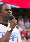 Brian McKnight sings the National Anthem at the LA Angels vs. LA Dodgers Baseball game at Dodgers Stadium