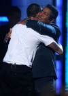 Chris Brown hugging Jermaine Jackson after performing Michael Jackson tribute // 2010 BET Awards
