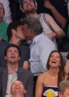 Jason Bateman & Dustin Hoffman kissing for the Staples Center “Kiss Cam” at the Los Angeles Lakers vs. Boston Celtics NBA Finals Game – June 3rd 2010