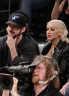 Christina Aguilera with her husband Jordan Bratman // 2010 NBA Finals 2010 – Game 6 – Los Angeles Lakers vs. Boston Celtics
