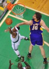 Paul Gasol (Lakers – #16) and Rajon Rondo (Celtics – #9) // NBA Finals 2010 – Game 3: Boston Celtics vs. Los Angeles Lakers