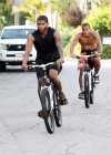 Usher and his personal trainer riding their bikes in West Hollywood, CA – June 13th 2010