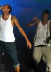 Usher and Chris Brown performing onstage at the 2010 Reggae SumFest in Jamaica